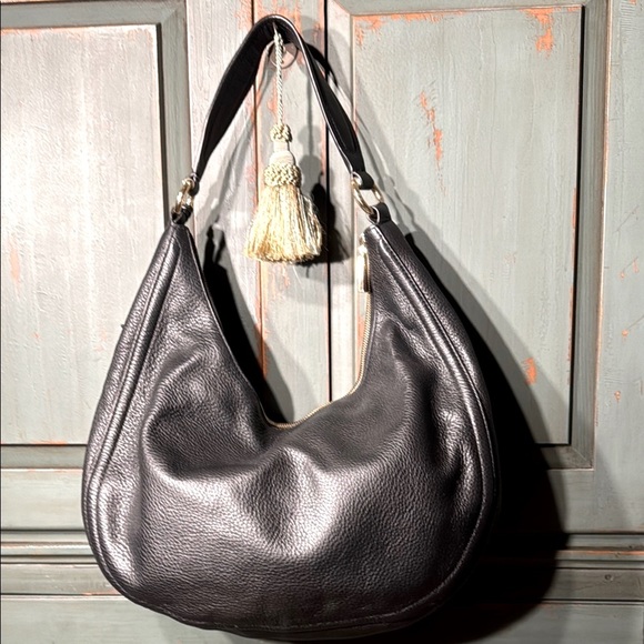 NWOT Michael Kors Black Leather Hobo Bag - Picture 3 of 8